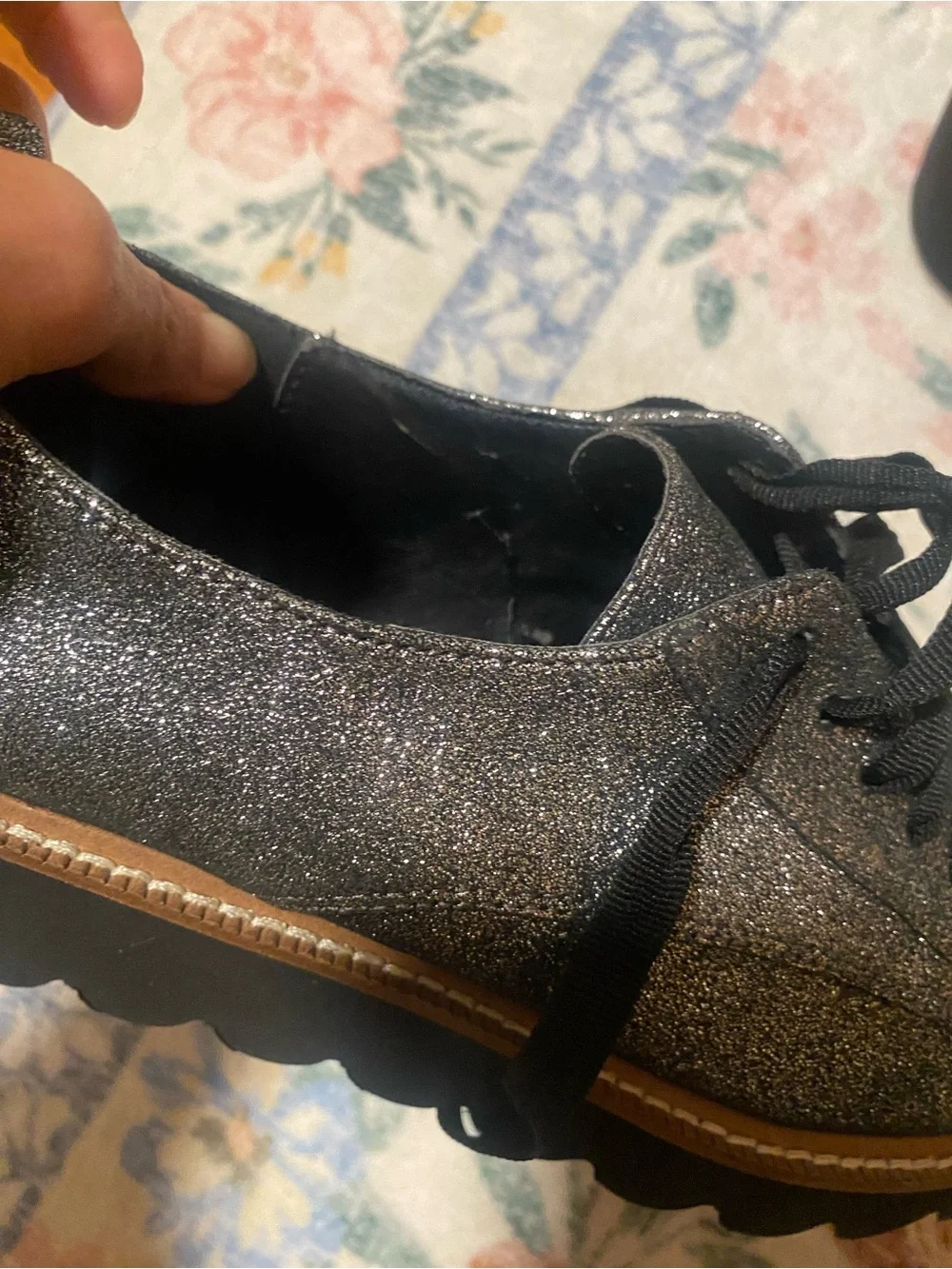 Shellys London Glitter Platform Creepers